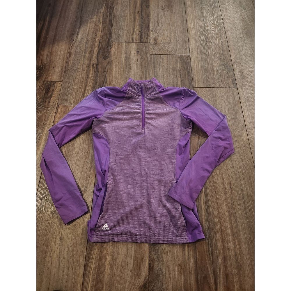 Adidas Purple Quarter Zip Long Sleeve Pullover Women's Size XS